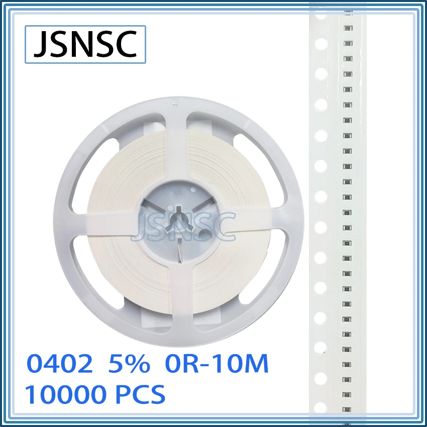 

JSNSC 0402 J 5% 10000pcs 0R-10M CHIP smd 1005 resistor 0R 10R 100R 1K 4.7K 10K 22K 30K 47K 51K 56K 75K 82K 100K 200K 470K 510K 5