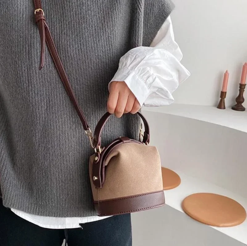 

Women's Bag New Fashion Crossbody Autumn and Winter Network Red One Shoulder Bag Versatile Ins Texture Bucket Handbags