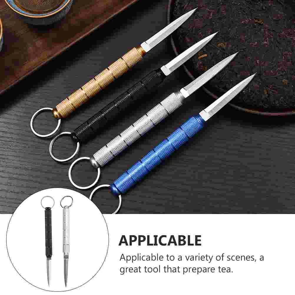 2 Pcs Tea Cone Ceremony Accessories Tool for Drinking Opening Aluminum Alloy Needle Cake Prying Culture