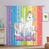 Cute Unicorn 3D Digital Printing Curtains For Living Room Bedroom Balcony Children's Rooms Decor Window Curtains 2 Panels 5