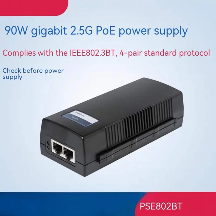 PSE802 BT POE 인젝터 전원 공급 장치 모듈 어댑터 48V56V 표준 BT 기가비트 90W 자동 감지 AP
