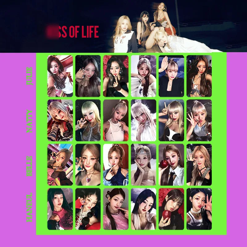 

4pcs KPOP KISS OF LIFE MIDAS TOUCH Return Album Group LOMO Card JULIE NATTY Peripheral HANEUL Fans Gift Double-sided Photocards
