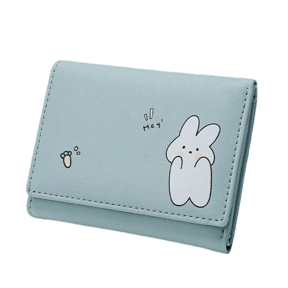 Women Short Cute Small Wallets Student Triple Fold Card Holder Girl ID Bag Coin Purse Ladies Cartoon Bags