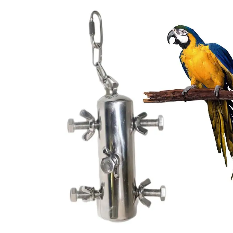

Bird Cage Toys Stainless Steel Standing Toys Swing Cage Toy With Bell Bird Toys For Parrot Lovebirds Cockatiels Bird Cage Supply