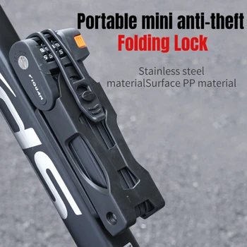 Lucchetto pieghevole portatile da ciclismo Mountain Road Bike Bicyle Mini lucchetto pieghevole anti-ladro Lucchetto in acciaio legato antiruggine impermeabile