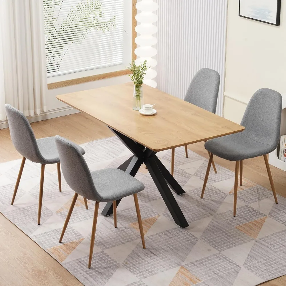 Dining Chairs Set of 4,Modern Upholstered Dining Room Chairs, Kitchen Chairs with Metal Legs, Comfortable Kitchen Chairs for Din 6
