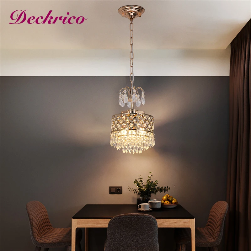 

Retro American Chandeliers Luxury K9 Crystal Interior Ceiling Lamp Bedroom Living Room Hanging Fixture Dining Room Light Lustre
