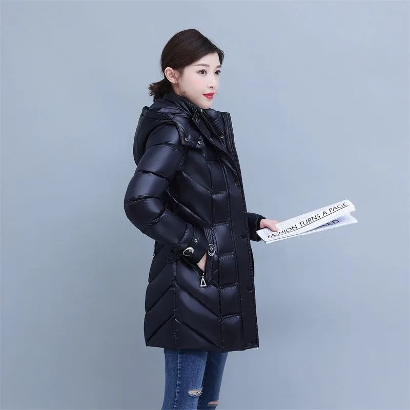 2023 New Women Down Jacket Winter Coat Female Keep Warm Thick Parkas Loose Long Outwear Top Grade Fashion Hooded Overcoat S-4XL