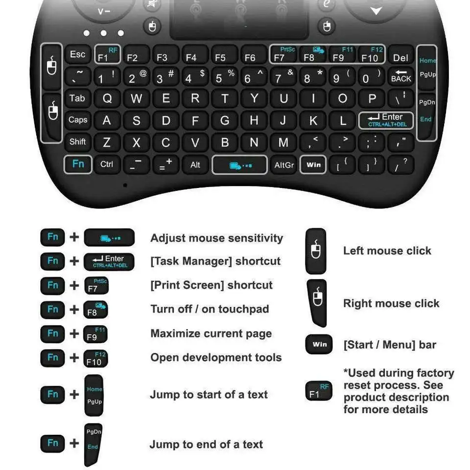 I8 Mini Keyboard Wireless 2.4G Air Mouse Remote Touchpad for Laptop TV Box wireless keyboard,wireless keyboard and mouse,wireless keyboard mouse set
