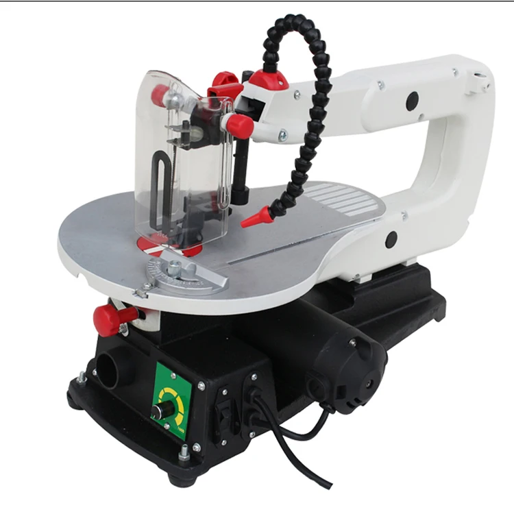 1pcs bench type drilling machine scroll spring clockwork spring back milling machine coil spring return clockwork Woodworking electric mini bench scroll saw machine can cut curves and pull patterns