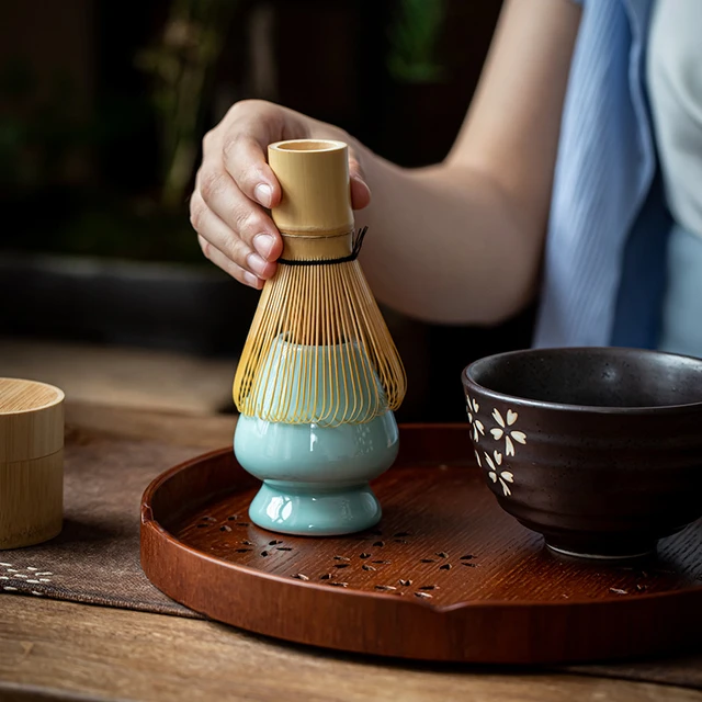 Coffret thé matcha + fouet + cuillère en bambou + tasse en fonte