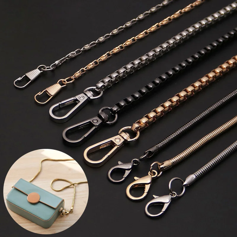 

Bag Strap Metal Crossbody Bag Chain Shoulder Bag Straps Thin Chain With Hook Buckle New Bag Accessories ремень для сумки 가방 스트랩