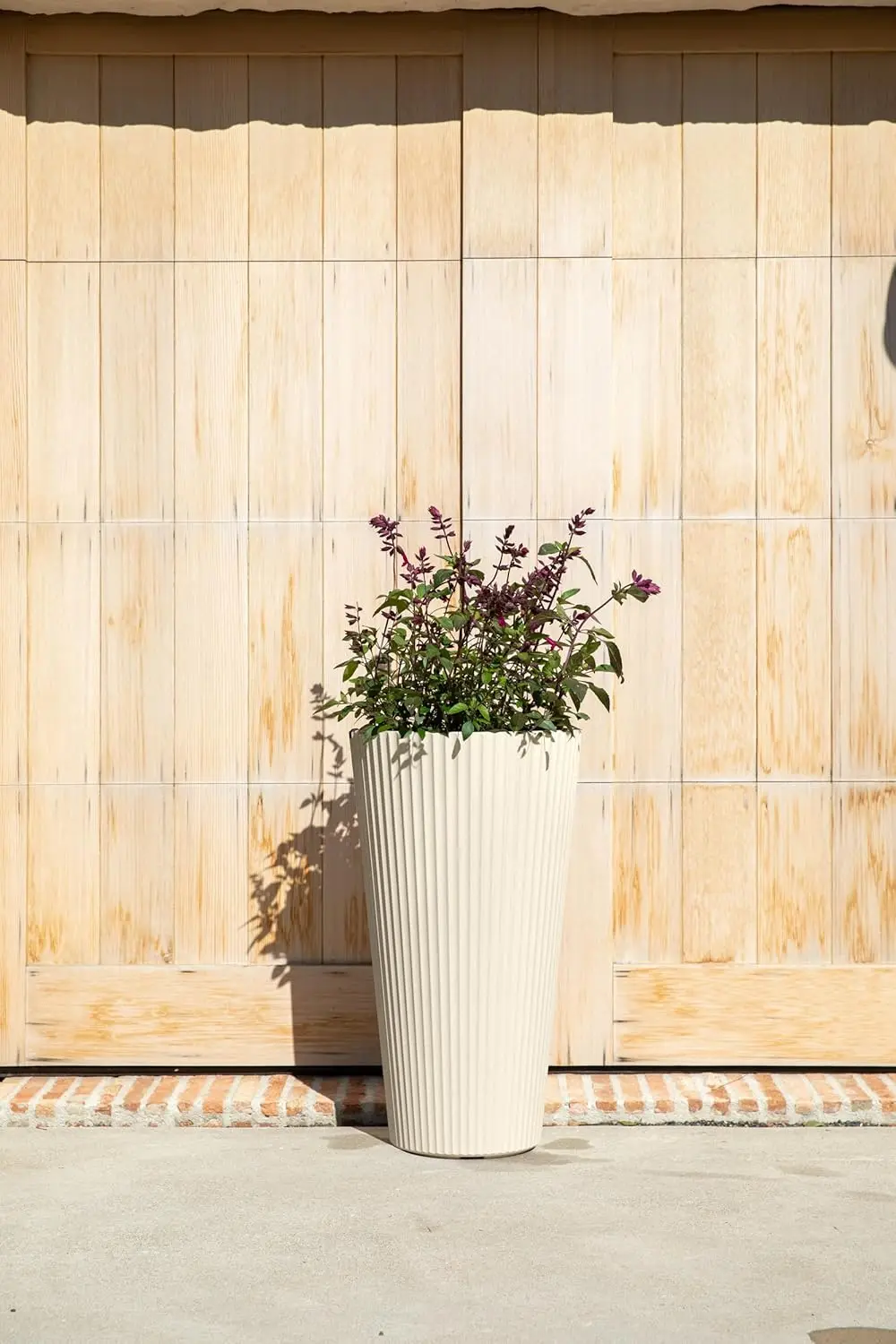 Series Tall Planter for Porch, Patio, Backyard | Durable Plastic-Stone Composite Material | Modern Décor for Tall Plants,Grasses