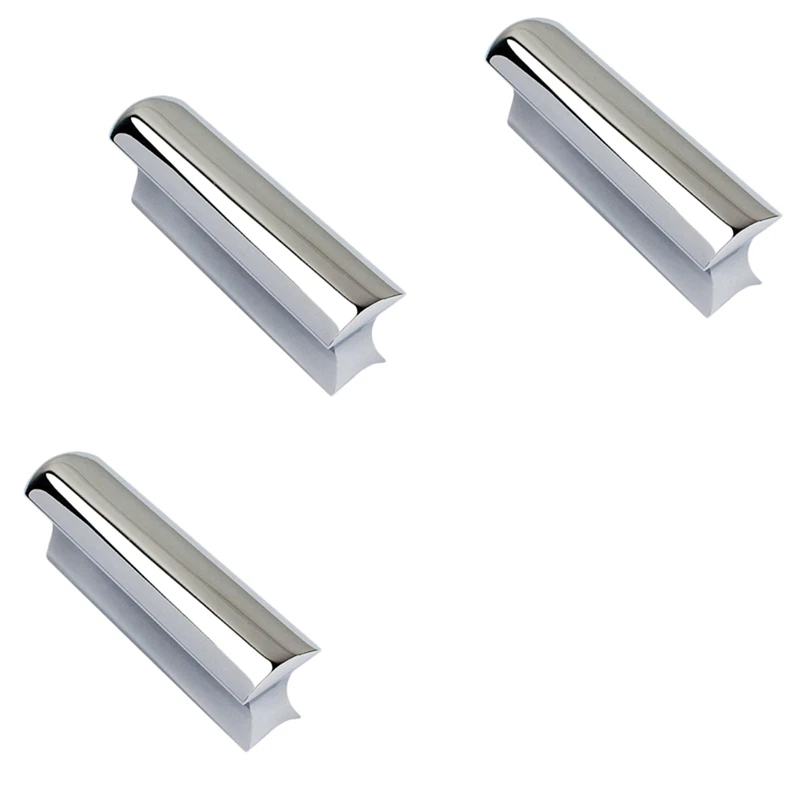 3X Guitar Slide Steel Solid Stainless Tone Bar Cursore Hawaiano Per Strumenti Per Chitarra Elettrica Acustica (Colore Cromato)