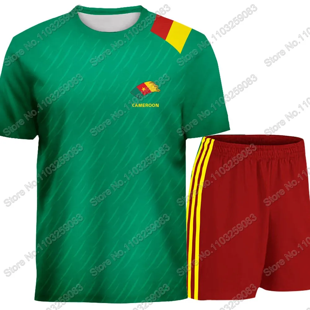 

Cameroon National Jersey team Fans 2024 T Shirts 3D Print Mens Shorts Running Streetwear Casual Training Suit Clothe