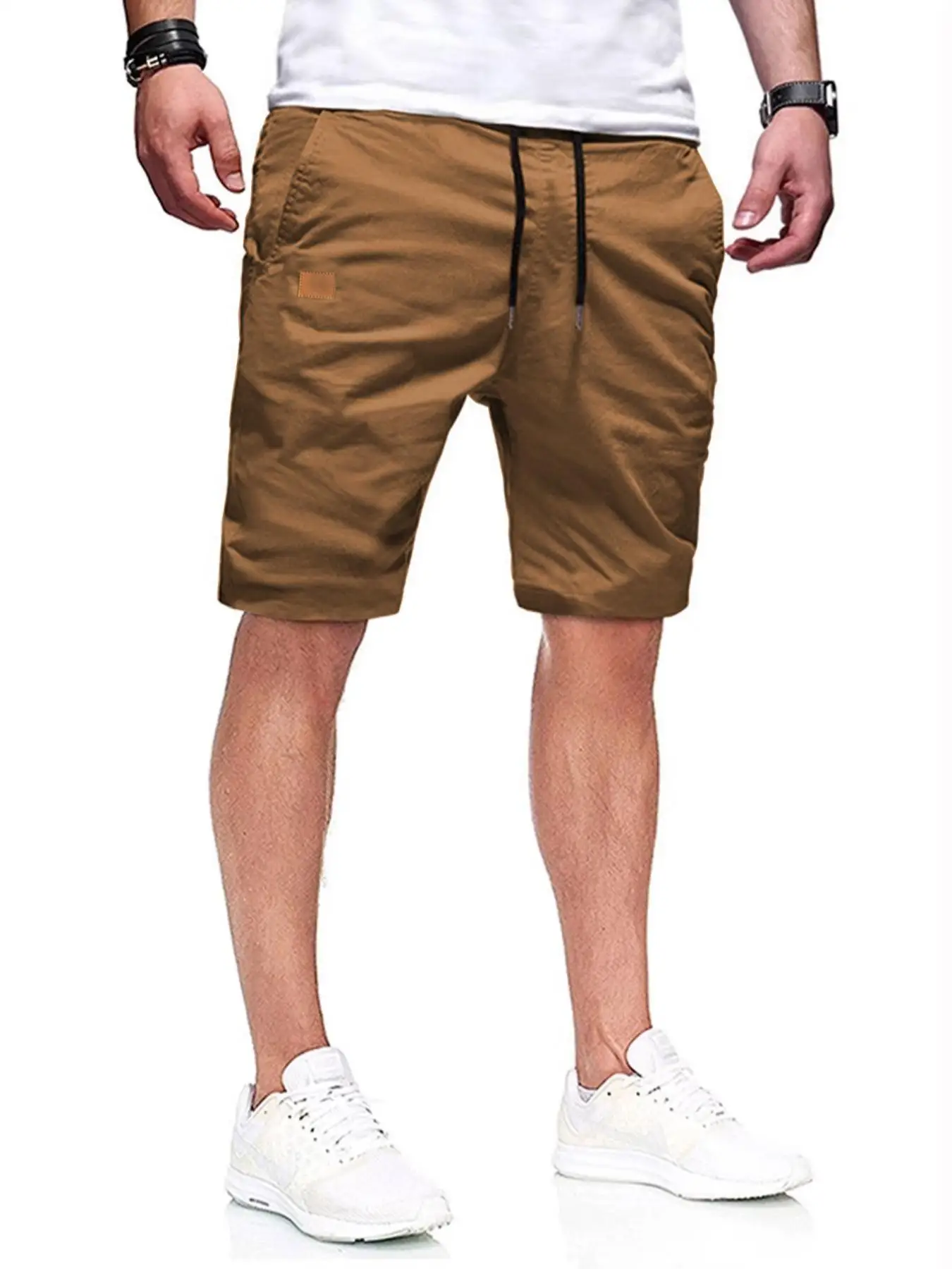 Neue Herren-Freizeitshorts, Bermuda-Shorts, Fitness-Jogging-Shorts, Vintage-Cargoshorts mit elastischem Bund – Detail 10