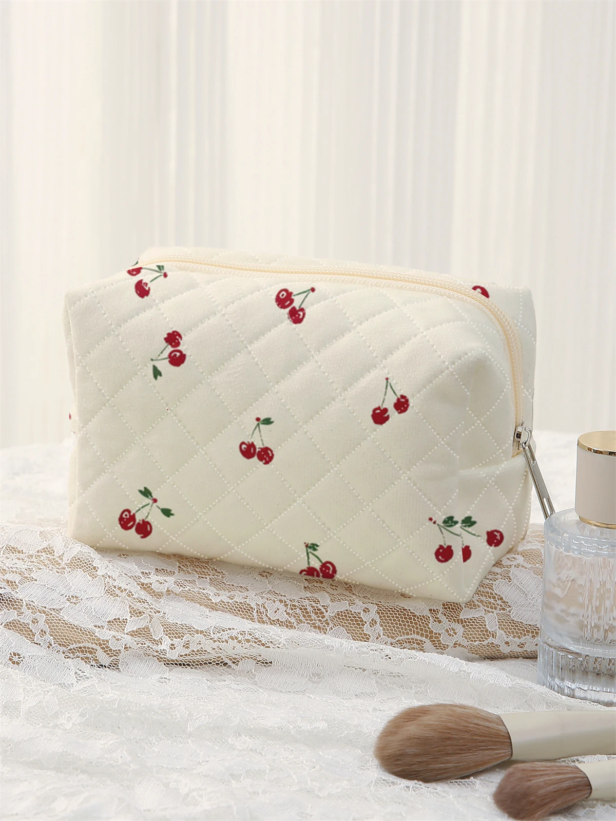 1 Set Portable Makeup Bag, Large Capacity Design, Easily Accommodate Your Cosmetics, Lightweight And Portable For Storing Cosmet