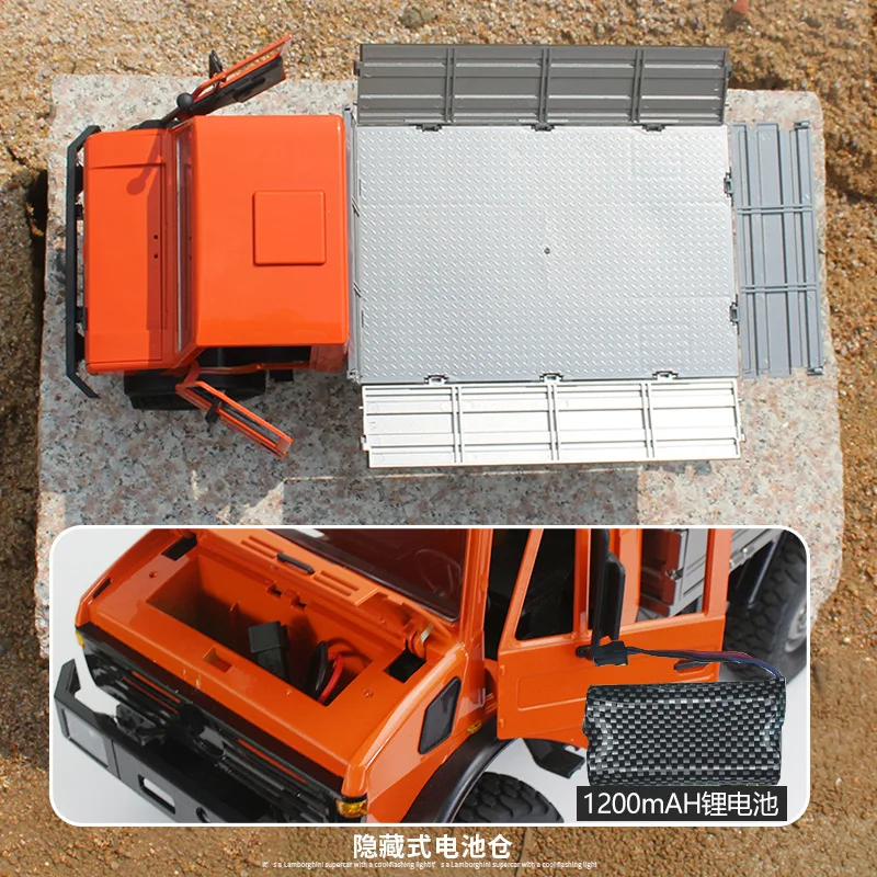 LDRC LD1201 RC Truck 1/12 Full Proportional 2.4G 4WD Unimog Differential Lock 2 Speed Metal Transmission Gearbox Truck Vehicles 4