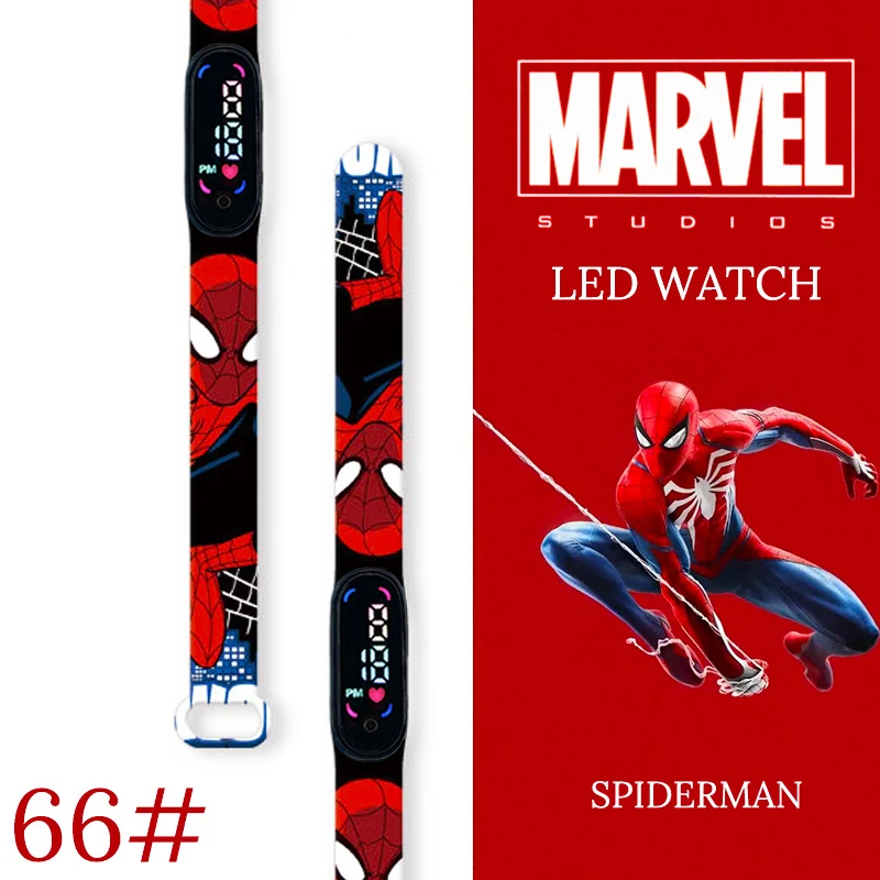 Disney Spiderman Kid 'S Horloges Kind Sport Polsband Waterdicht Kinderen Digitale Horloge Jongens Led Klok