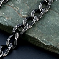 Hip Hop Cuban Chain Vintage Bracelet For Men 9mm Six sided Grinding Stainless Steel Bangle Trend Male Fashion Hand Jewelry Gifts 2