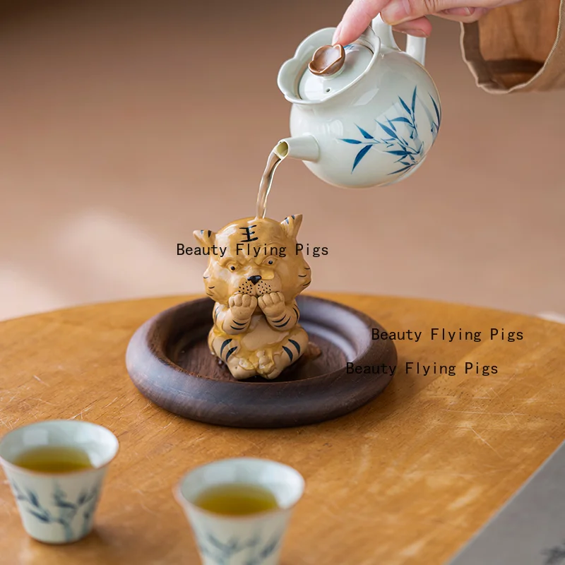 Yixing Purple Clay Little Tiger Tea Pet Ornament Boutique Cute Tabletop Creative Tea Play Home Accessories