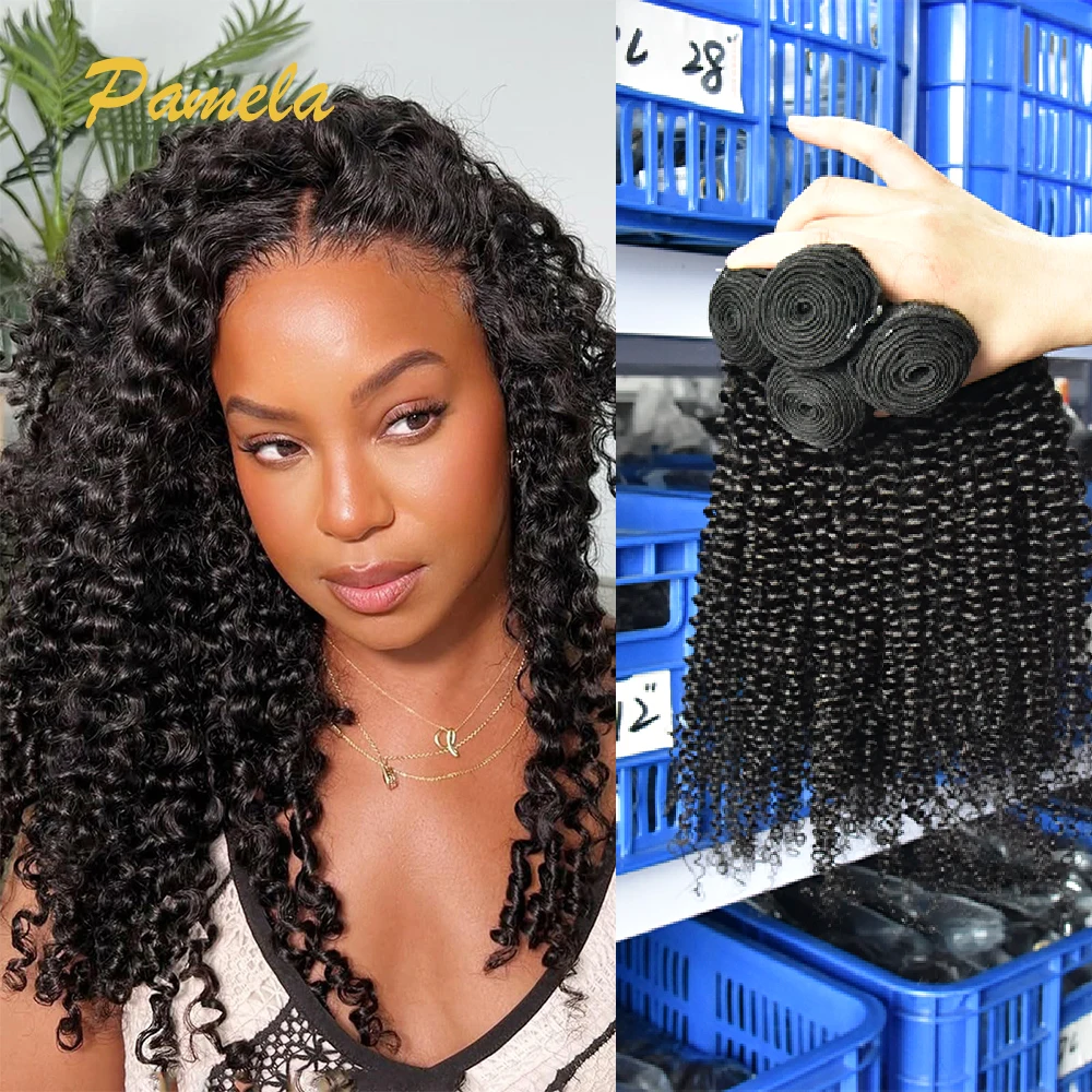 Burmese Curly Human Hair Bundles Deep Wave Hair Extensions Human Hair Glueless 100% Human Hair For Woman Water Wave bundles