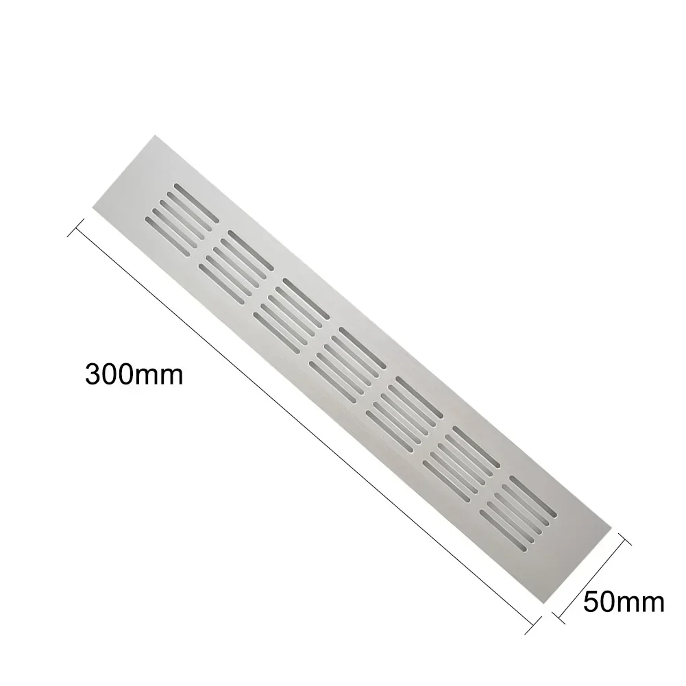 50mm Wide Aluminium Rectangular Cabinet Wardrobe Air Vent Grille Ventilation-Cover for Air Conditioner Closet Shoes Cabinet