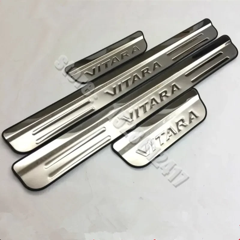for Suzuki Vitara 2015-Stainless Steel Door Sill Rear bumper Protector Sill Threshold Welcome Pedal Stickers accessories car accessories,car sticker,car bumper guards