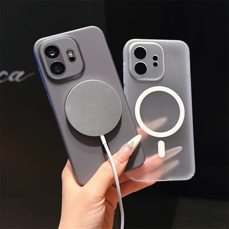 Matte Transparent Magnetic Phone Case Cover