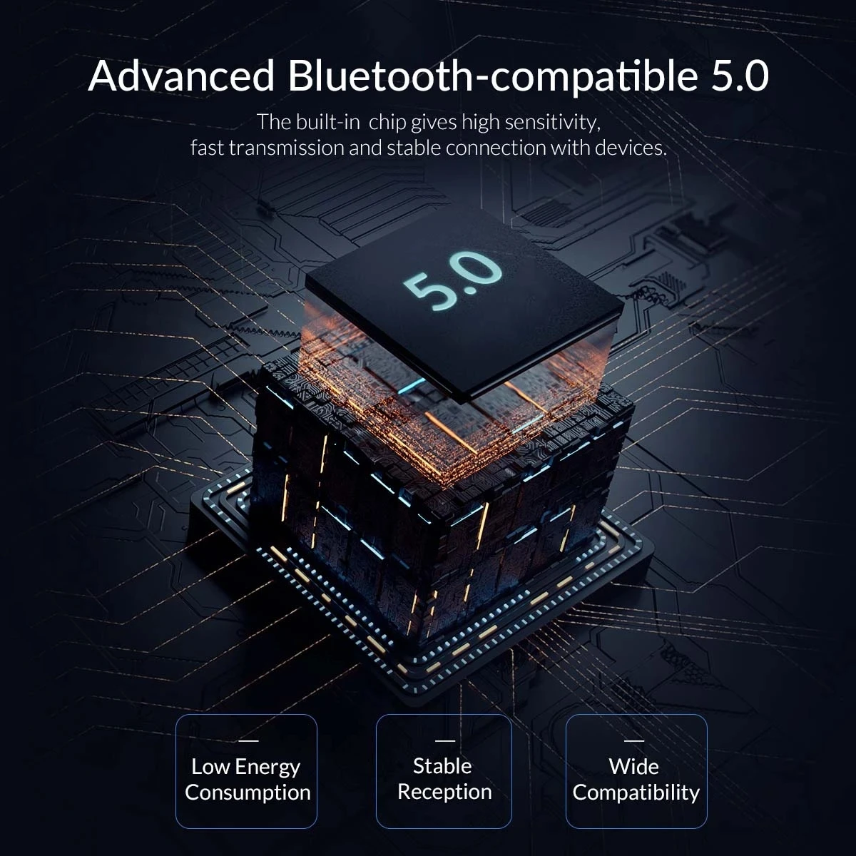 Bluetooth Adapter ORICO Mini Wireless USB 5.0 Bluetooth-Compatible Dongle 5.0 Adapter Music Audio Transmitter Receiver for PC Speaker Mouse Laptop