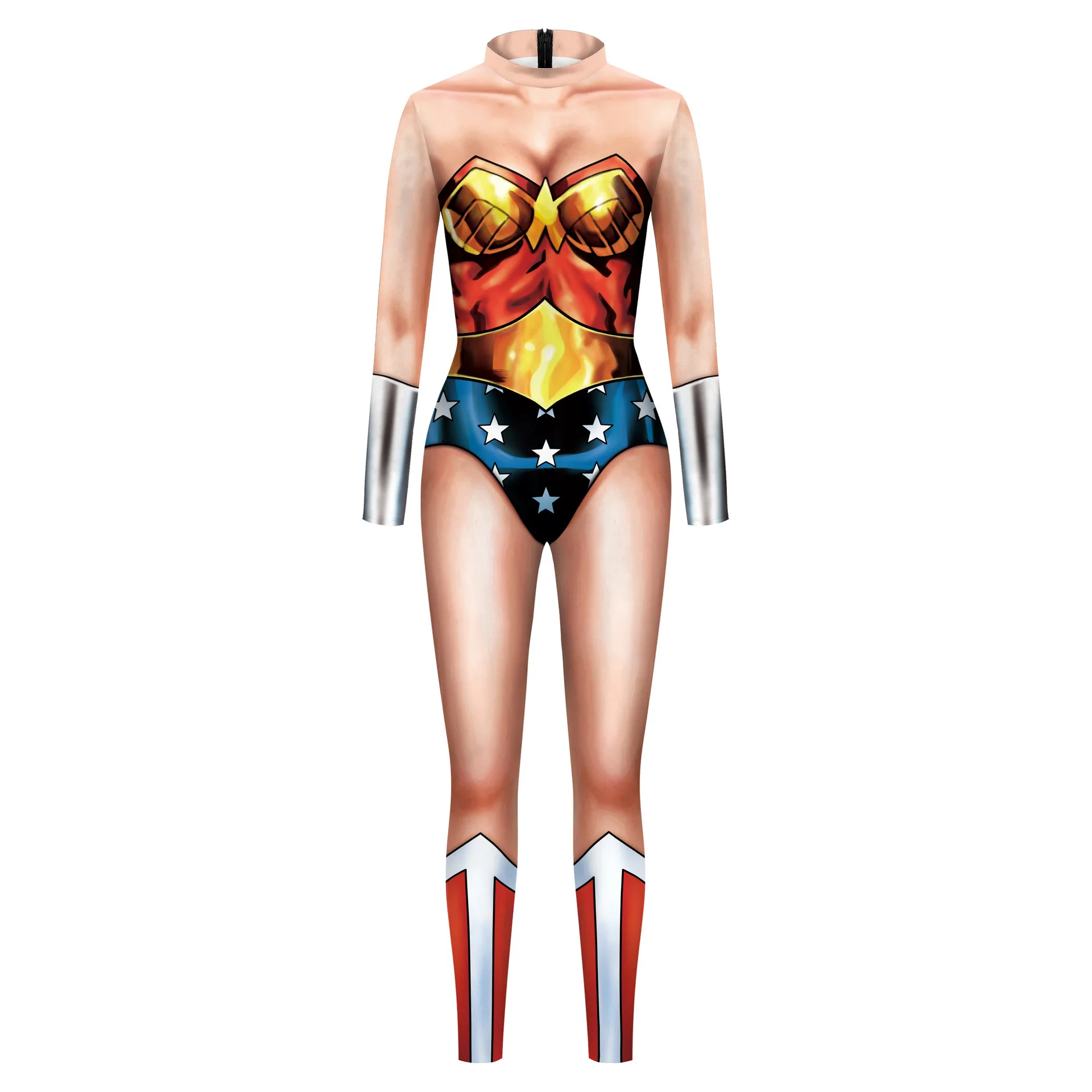 Women's Wonder Woman Superhero Bodysuit 3D Printing Jumpsuit Hero Costume Halloween Cosplay Costume Bodysuit