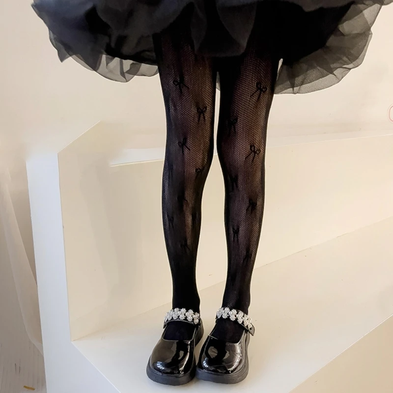 Spring Summer Thin Tights Leggings Socks Hollowed Breathable Mesh Lace Pantyhose Princess Long Socks for Kids Girls Baby