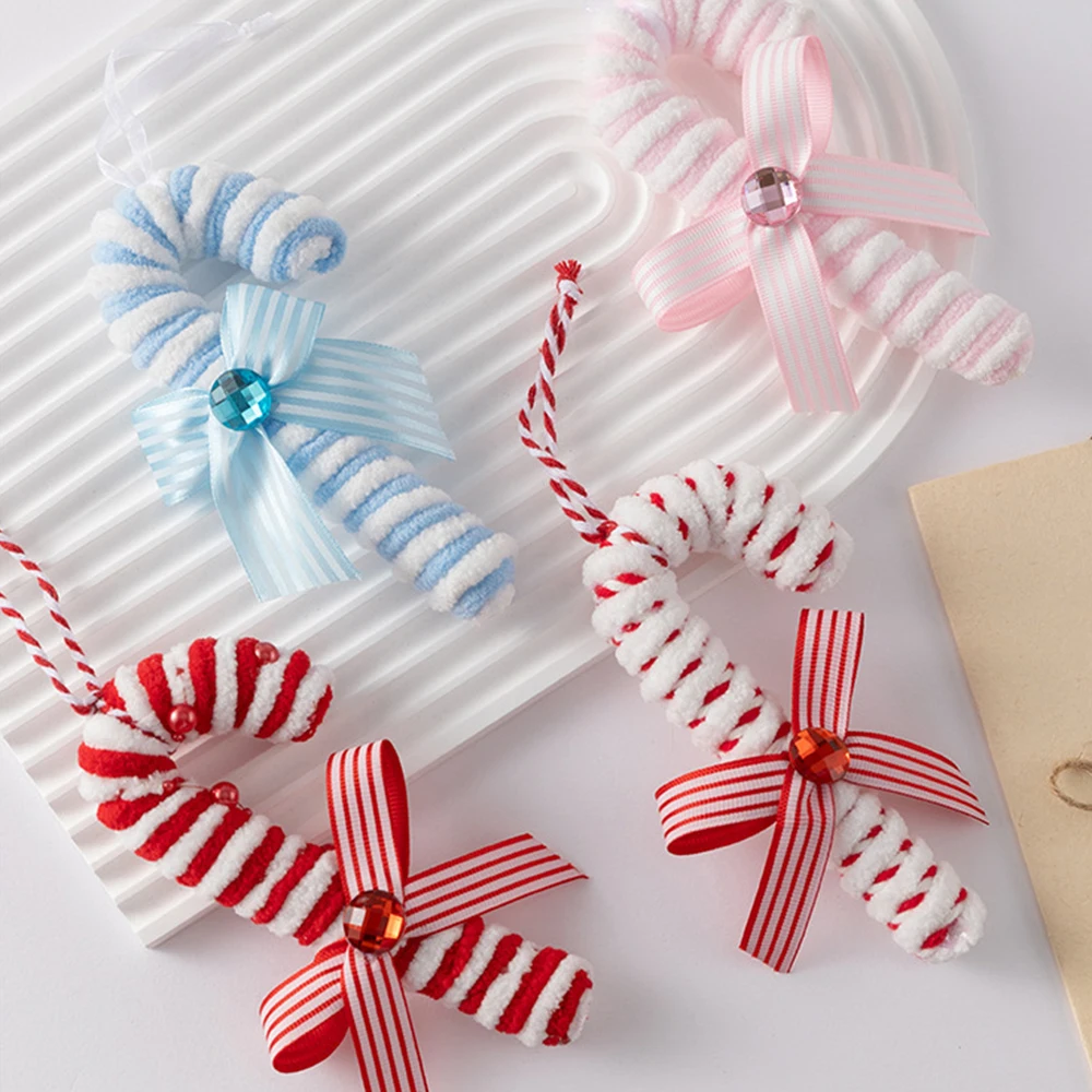Colorful Candy Cane Xmas Tree Decorations Festive Striped Lightweight Christmas Pendants for Home Decors