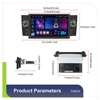 Podofo Autoradio 7 pouces HD à écran tactile, CarPlay sans fil, Android Auto, pour FIAT Punto 2005-20009/Linea 2007-2011, lecteur multimédia pour voiture, GPS, FM, WIFI, Bluetooth, Mirror Link, Autoradio, stéréo, commande au volant 8