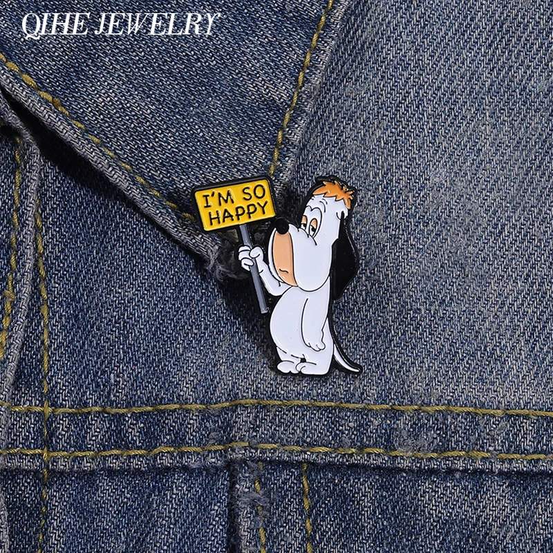 Cartoon Cute Dog Enamel Pins Funny Animation Brooches Backpack Lapel Badge Animal Jewelry Gifts for Kids Friends