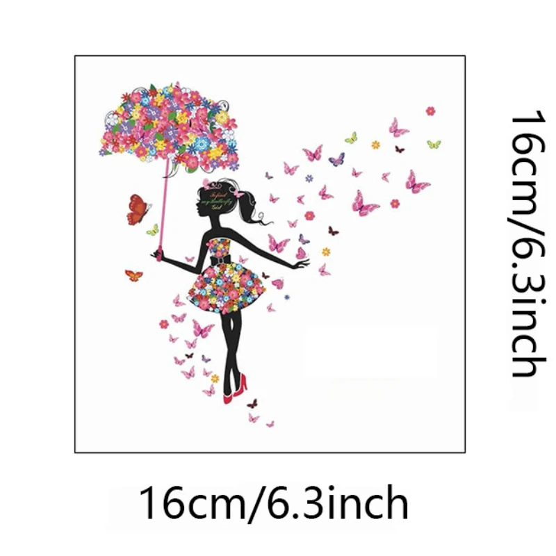 Description Picture 2 of itemwall stickers switch loveliness Butterfly girl children's room living room porch home decoration mural Self-adhesive Wall Decals