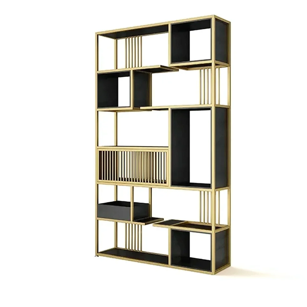 Four Tier Stainless Steel Metal Wine Rack Modern Bar Cabinet