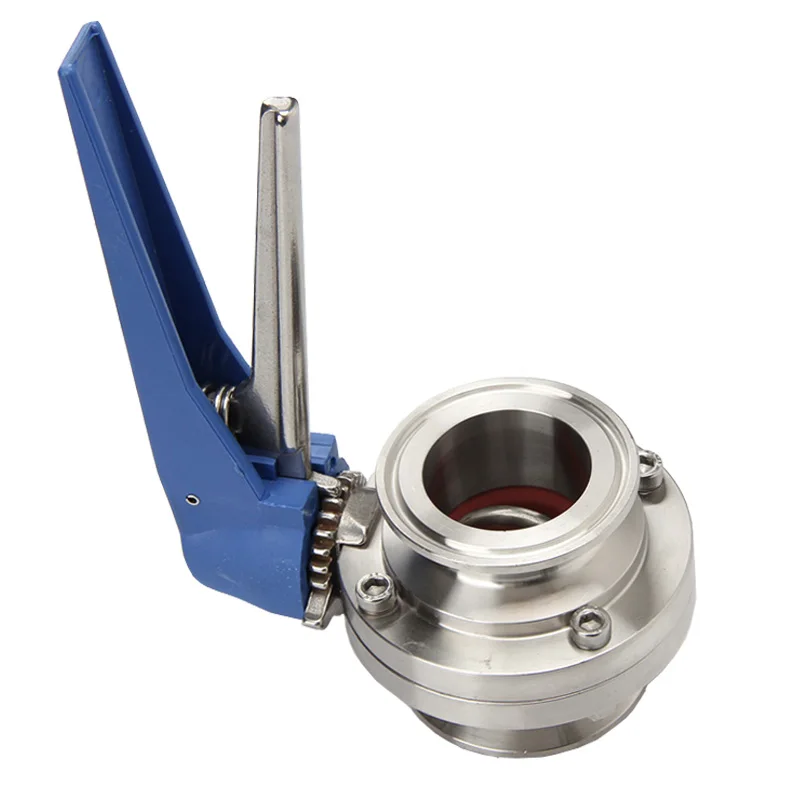 

3/4" 1" 1-1/2" 2" SS304 Stainless Steel Sanitary 1.5" 2" Tri Clamp Butterfly Valve Squeeze Trigger For Homebrew Dairy Product