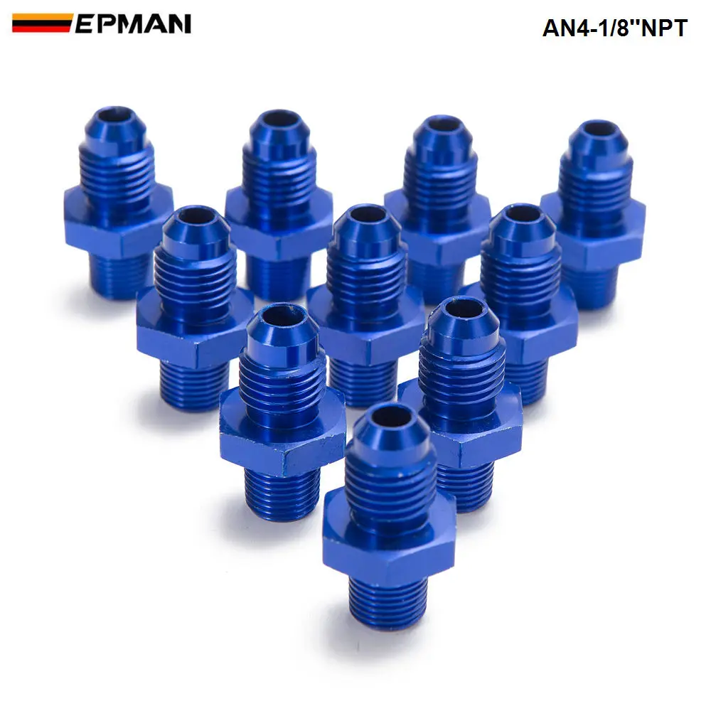 10PCS/LOT AN-4 AN4 flare to 1/8 NPT straight male oil cooler fuel oil hose fitting adapter AN4-1/8"NPT