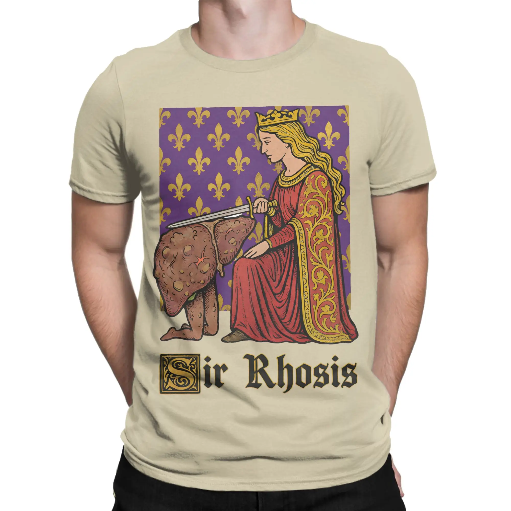 Herren-T-Shirt „Sir Rhosis FunGen Z Brainrot Meme Raunchy Humor Slang“ aus 100% Baumwolle, lustiges Kurzarm-T-Shirt mit Rundhalsausschnitt.