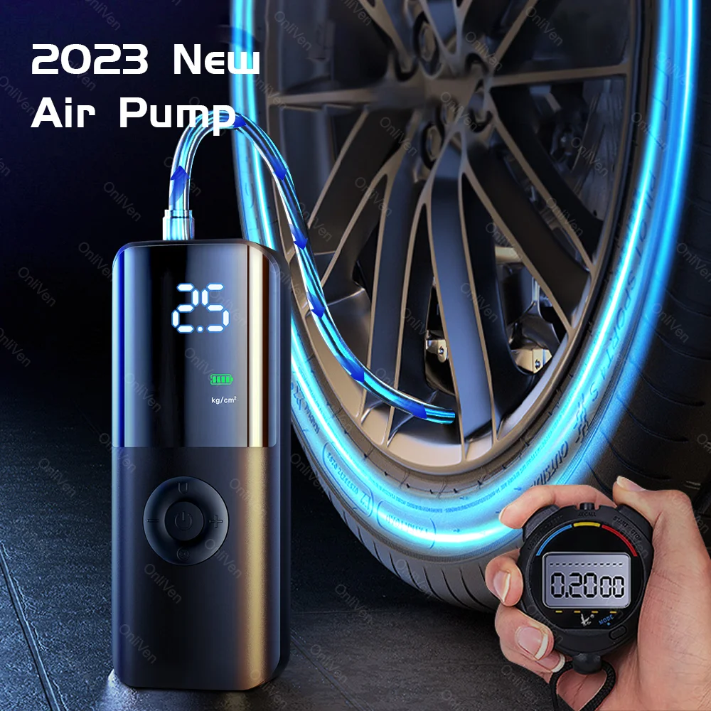 Car Electrical Air Pump Mini Portable Wireless Air Compressor Digital