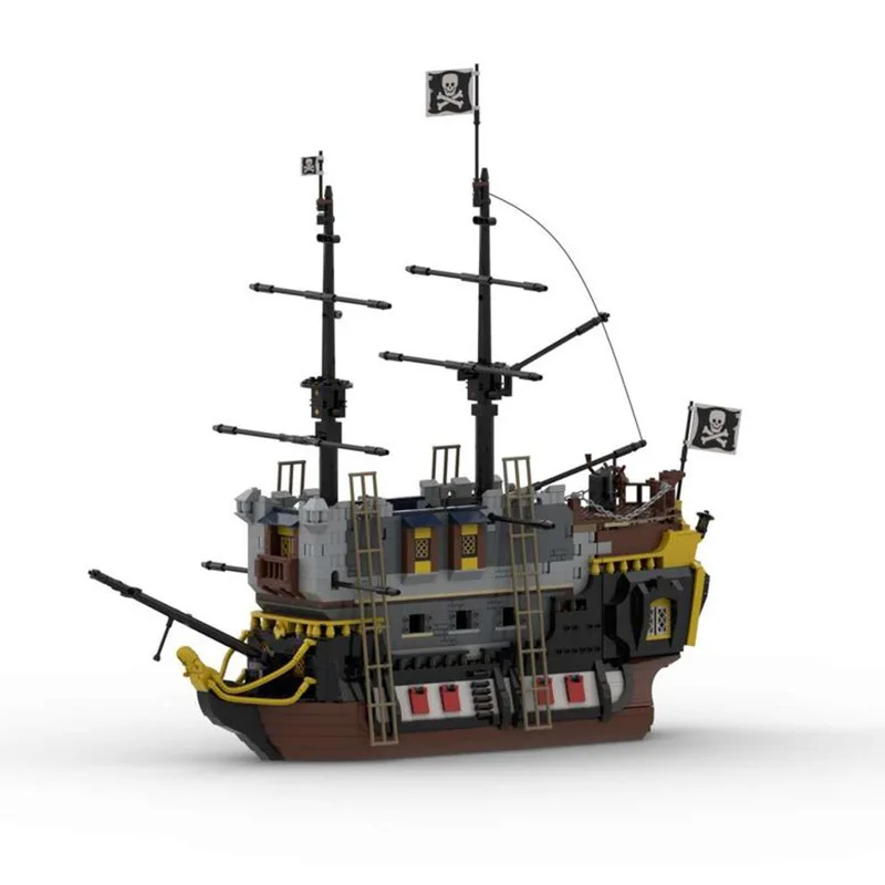 

MOC Creative Expert Ideas Medieval Pirate Ship Boat Model Building Blocks Bricks Enlighten DIY Fun Toys For Children gifts