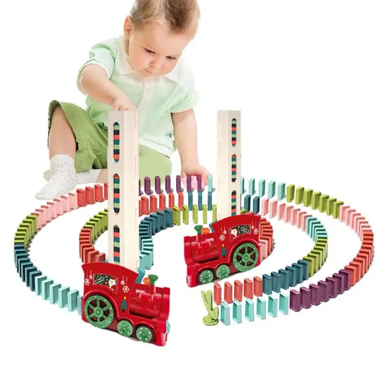 

Domino Train For Kids Automatic Domino Train Set Stacking Games Electric Dominoes Hand-Eye Coordination Birthday Gifts For Kids