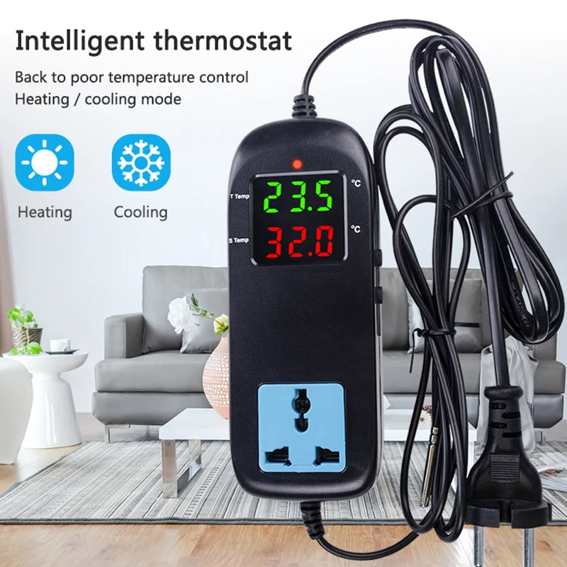 

Temperature Indicator MH-2000 AC90V~ 250V Quality Electronic Thermostat LED Digital Breeding Temperature Controller With Socket