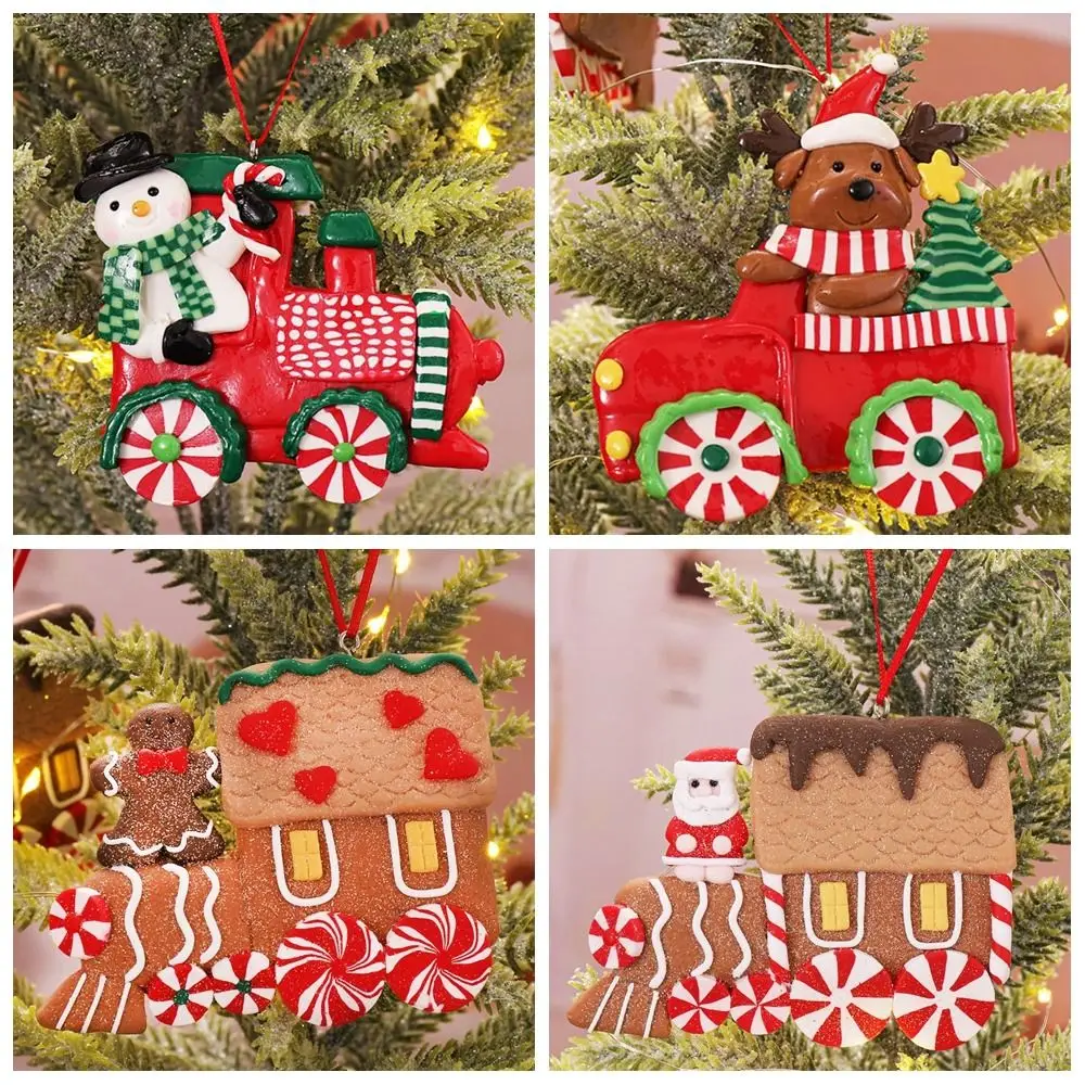 

Multicolor Christmas Hanging Pendants Santa Claus Soft Clay Drop Ornament Festival Favors Party Supplies Xmas Tree Decor