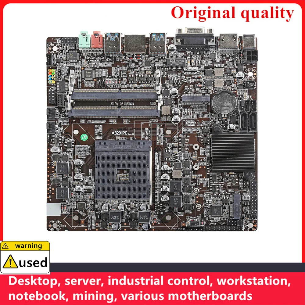 

Used MINI ITX For Onda A320-IPC For AMD A320 AM4 32G motherboard HDMI VGA DC 19V 7A NAS HTPC M.2 SATA Mainboard