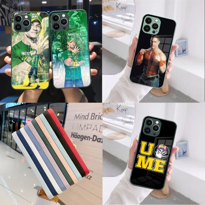 Custodia Per Telefono Johns Cena Vetro Verde Scuro Per Iphone 13 14 12 11 Pro Xs Max Plus Mini X Xr 8 7 6S Se2020 Cover
