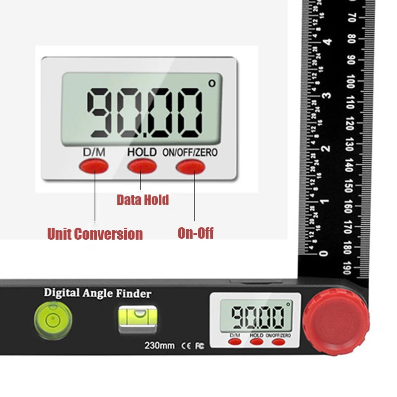 4in1 Digital Protractor Angle Ruler Level 360 Degree - Image 3