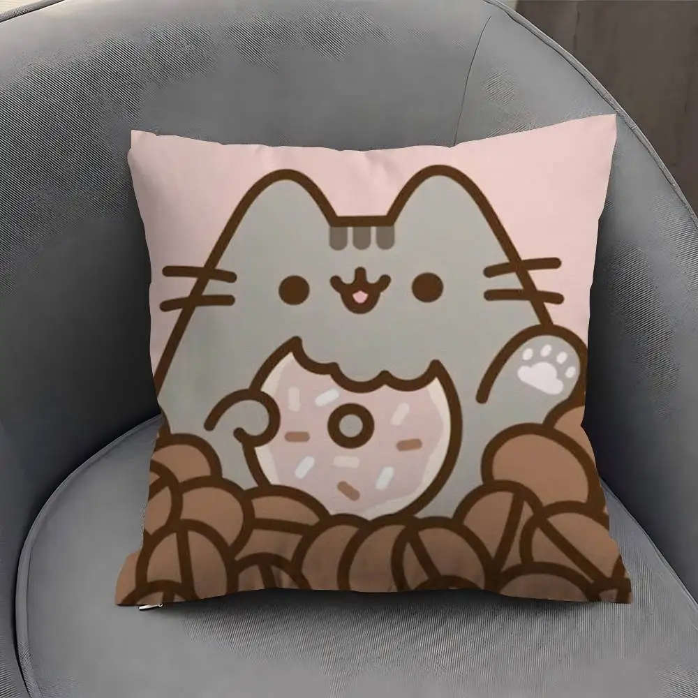 귀여운 P-pusheen-S CUTE 메이플 디자인 쿠션 커버 행복한 가을 수확 장식 휴일 장식 베개 커버