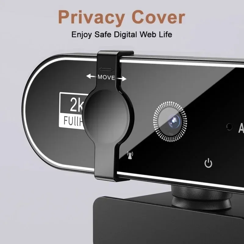 Webcam 4K 2K 1080P con microfono Messa a fuoco automatica Telecamera Full HD da 8 MP per PC Windows Laptop IOS MacBook Web Cam esterna Videochiamate - immagine 4